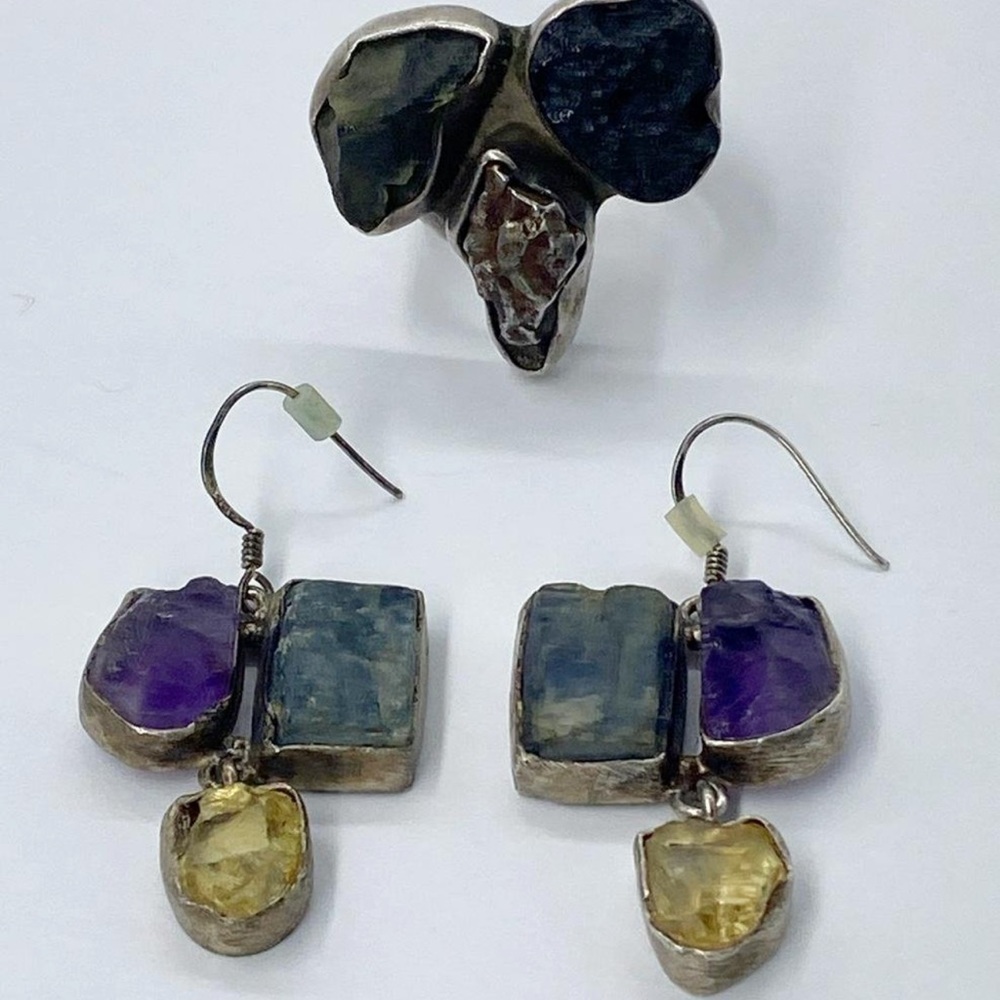 Just in- Charles Albert sterling silver and gem stones earrings and ring